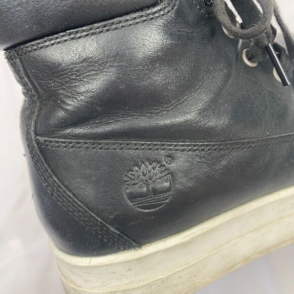 Timberland Mayliss 6-inch Platform Sneaker Boots Women Size 7 Black Leather - Picture 5 of 11